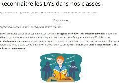 Reconnaître les DYS dans nos classes…