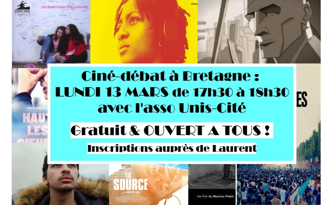 Lundi, j’ai ciné ! Un ciné-débat organisé lundi 13 mars à 17h30, ouvert à tous.